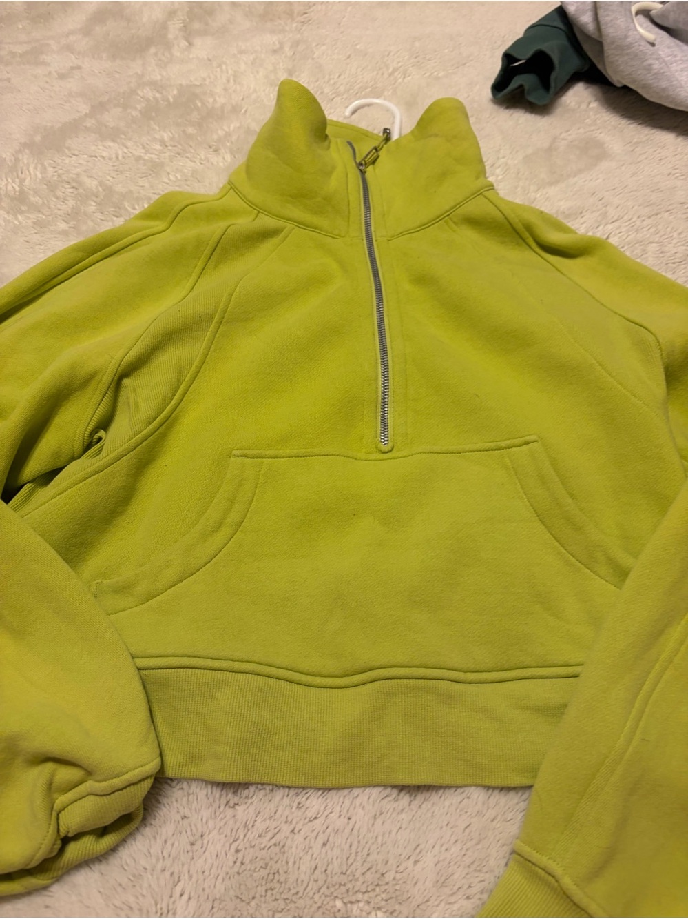 lululemon athletica Lime Green Half-Zip Pullover Hoodie
